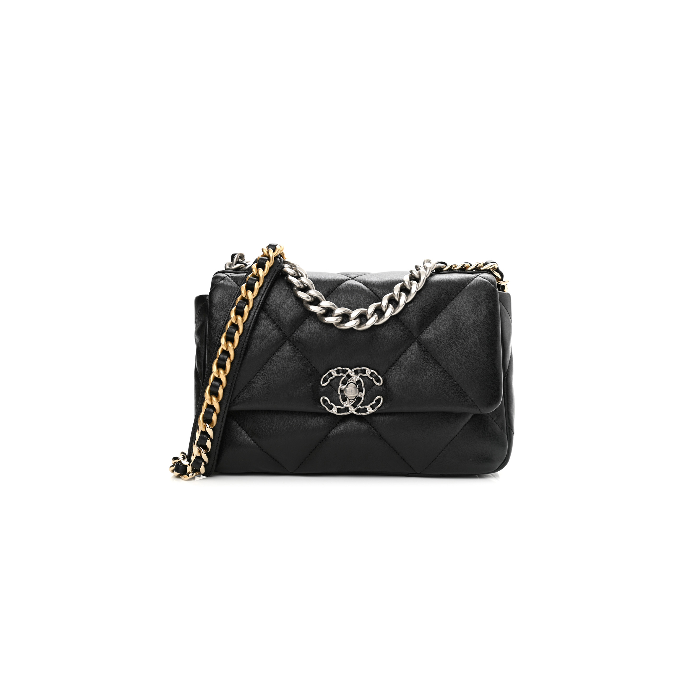 CHANEL MASTER LAMBSKIN QUILTED 19 FLAP BLACK (30*20*10cm)